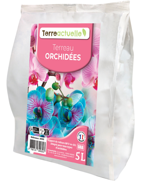 Terreau pour Orchidées DCM, sac de 2,5 litres, prêt à l'emploi - ISI-Jardin
